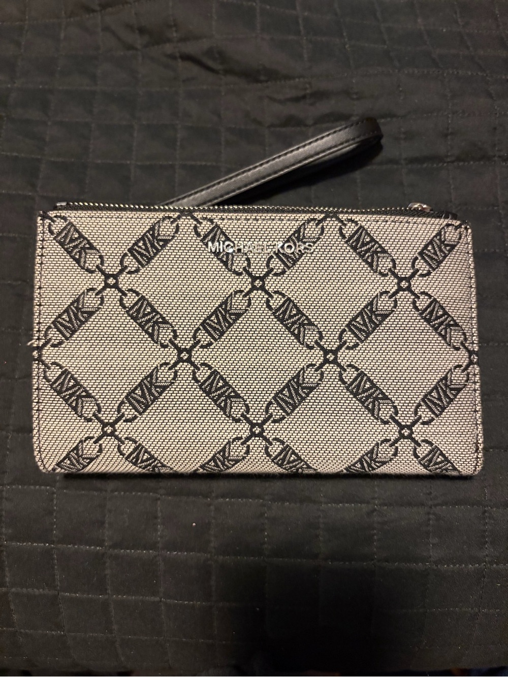 Michael Kors Black Logo Pattern Wristlet